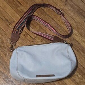 Smooth off-white leather crossbody from Porto, Portugal